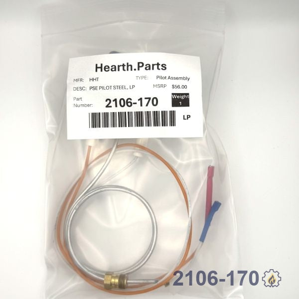 2106-170 PSE PILOT STEEL, – Propane – Electronic pilot assembly Propane LP for gas fireplace systems