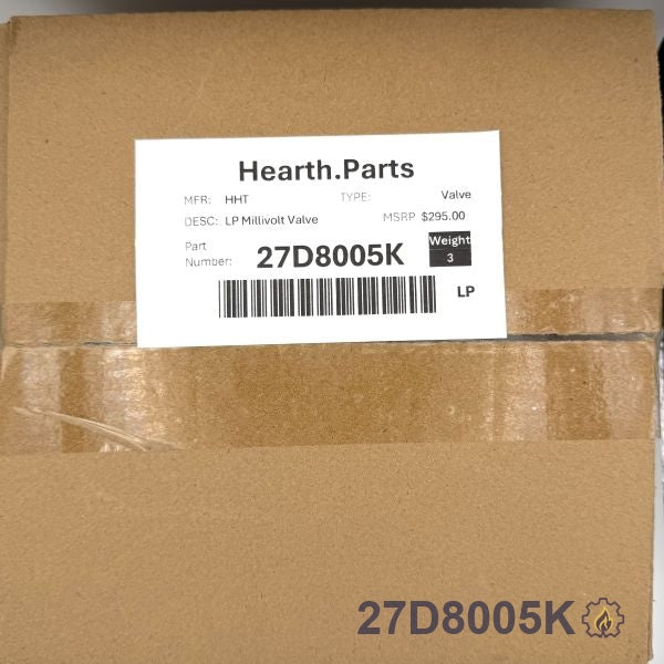 27D8005K LP Millivolt Valve LP fireplace replacement part