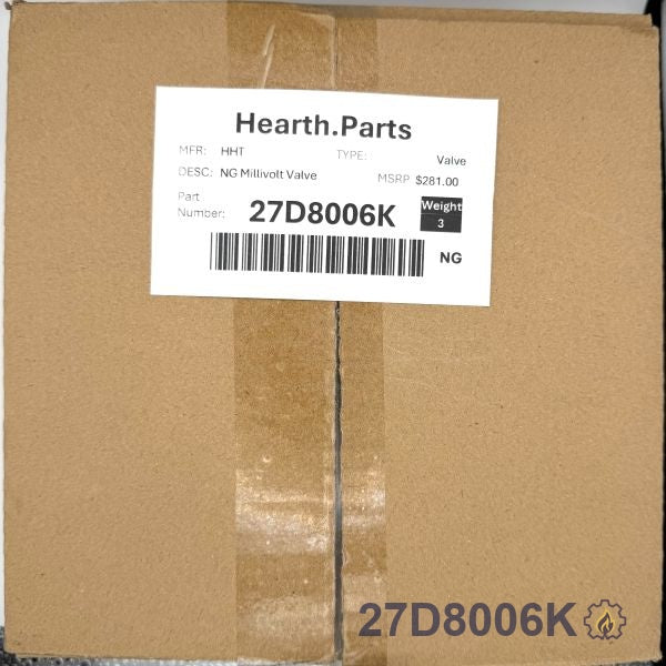 27D8006K NG Millivolt Valve NG fireplace replacement part