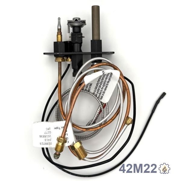 42M22 PILOT ASSY, – Propane – Millivolt pilot assembly Propane LP for millivolt (standing pilot) fireplace systems
