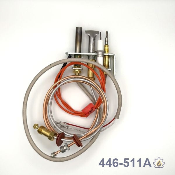 446-511A PILOT ASSY W/TUBE – Propane – Millivolt pilot assembly Propane LP for millivolt (standing pilot) fireplace systems