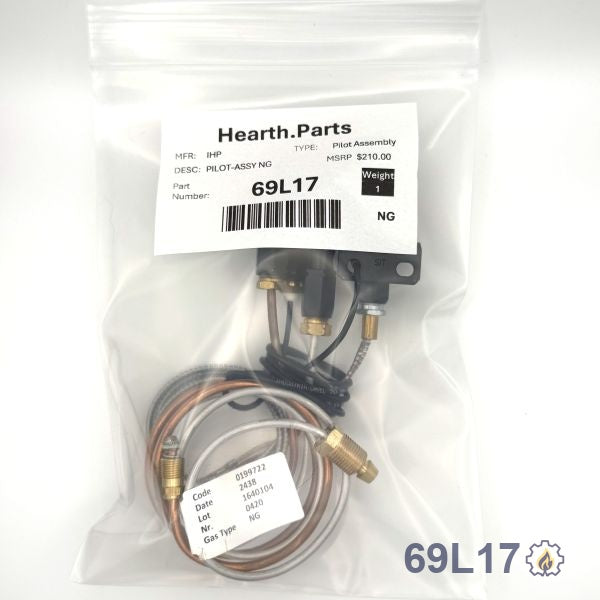 69L17 PILOT-ASSY – Natural Gas – Millivolt pilot assembly for millivolt (standing pilot) fireplace systems