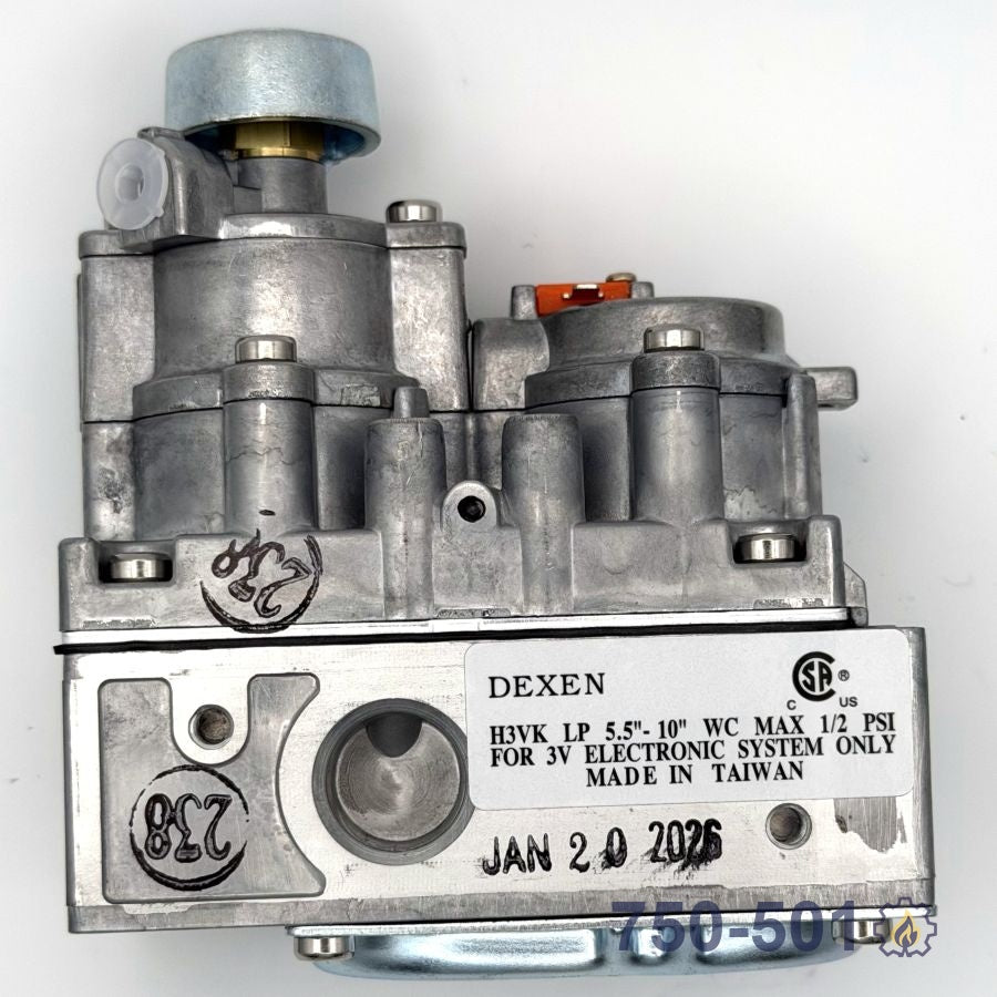 750-501 Dexen Gas Valve, LP LP fireplace replacement part