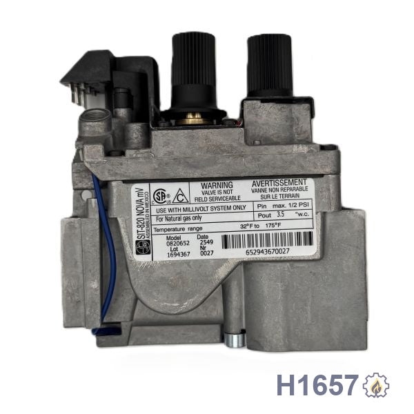 H1657 SIT NG Millivolt Valve NG fireplace replacement part