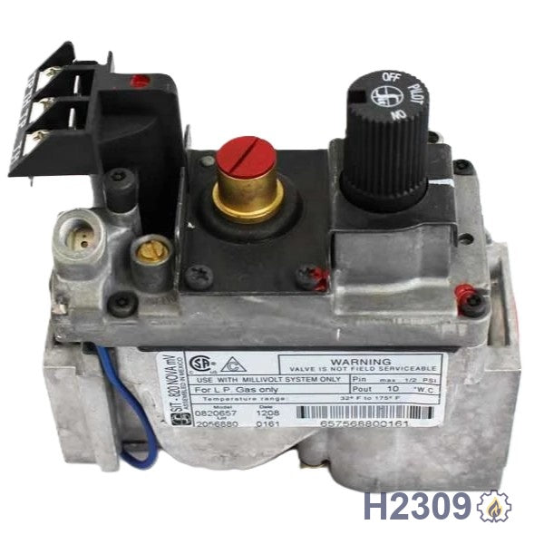 H2309 VALVE, SIT (LP)- ON/OFF – Propane – Millivolt Propane LP for millivolt (standing pilot) fireplace systems