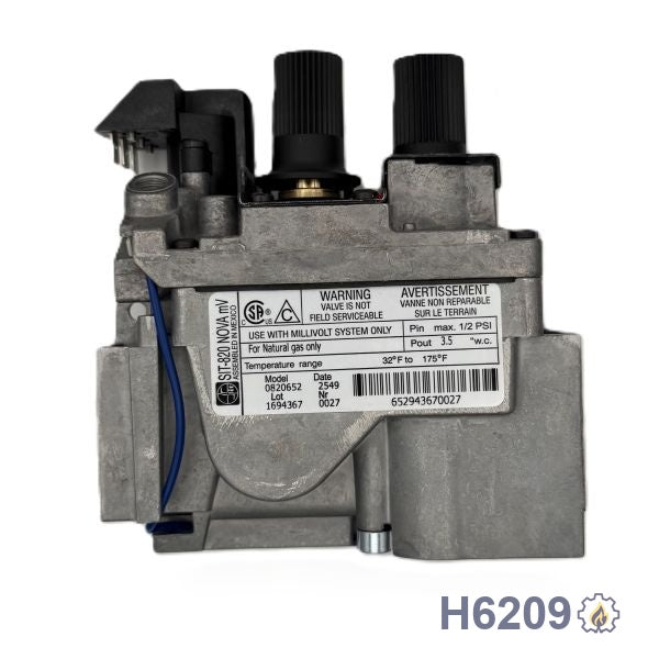 H6209 SIT NG Millivolt Valve NG fireplace replacement part