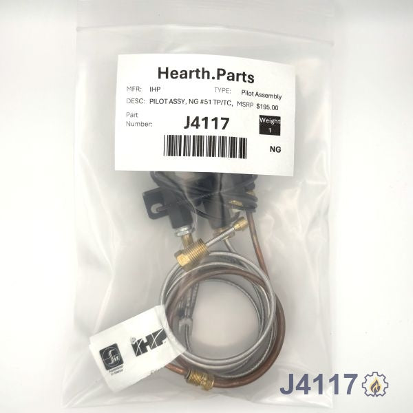J4117 PILOT ASSY, NG #51 TP/TC, CONV NG fireplace replacement part