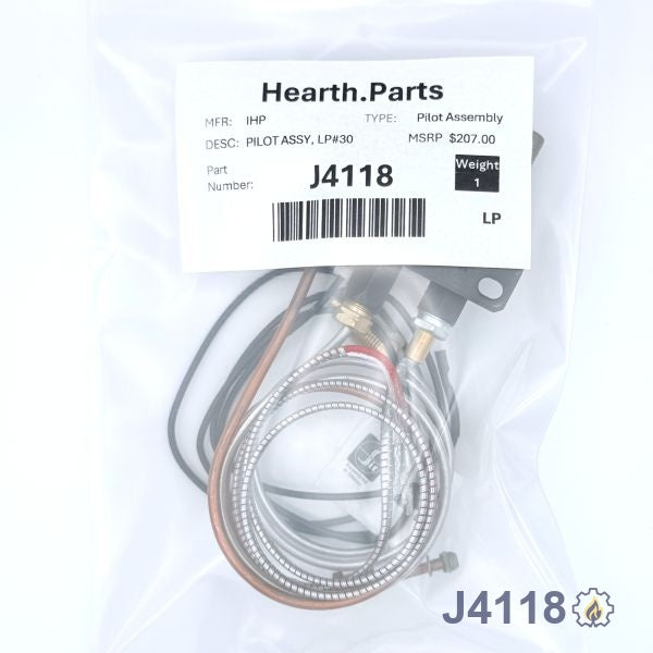 J4118 PILOT ASSY, LP#30 LP fireplace replacement part