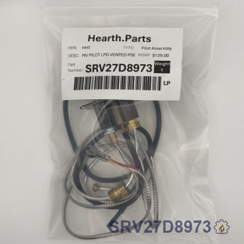 SRV27D8973 PSE LP Millivolt Pilot Assembly LP fireplace replacement part